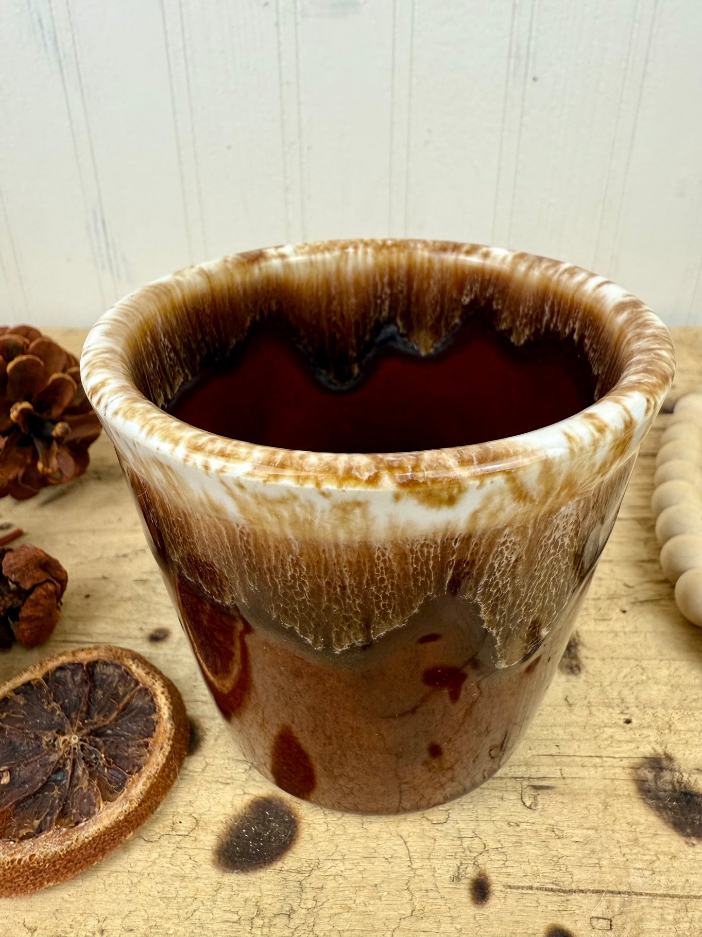 Vintage Kathy Kale Brown Drip Glaze Coffee Mug