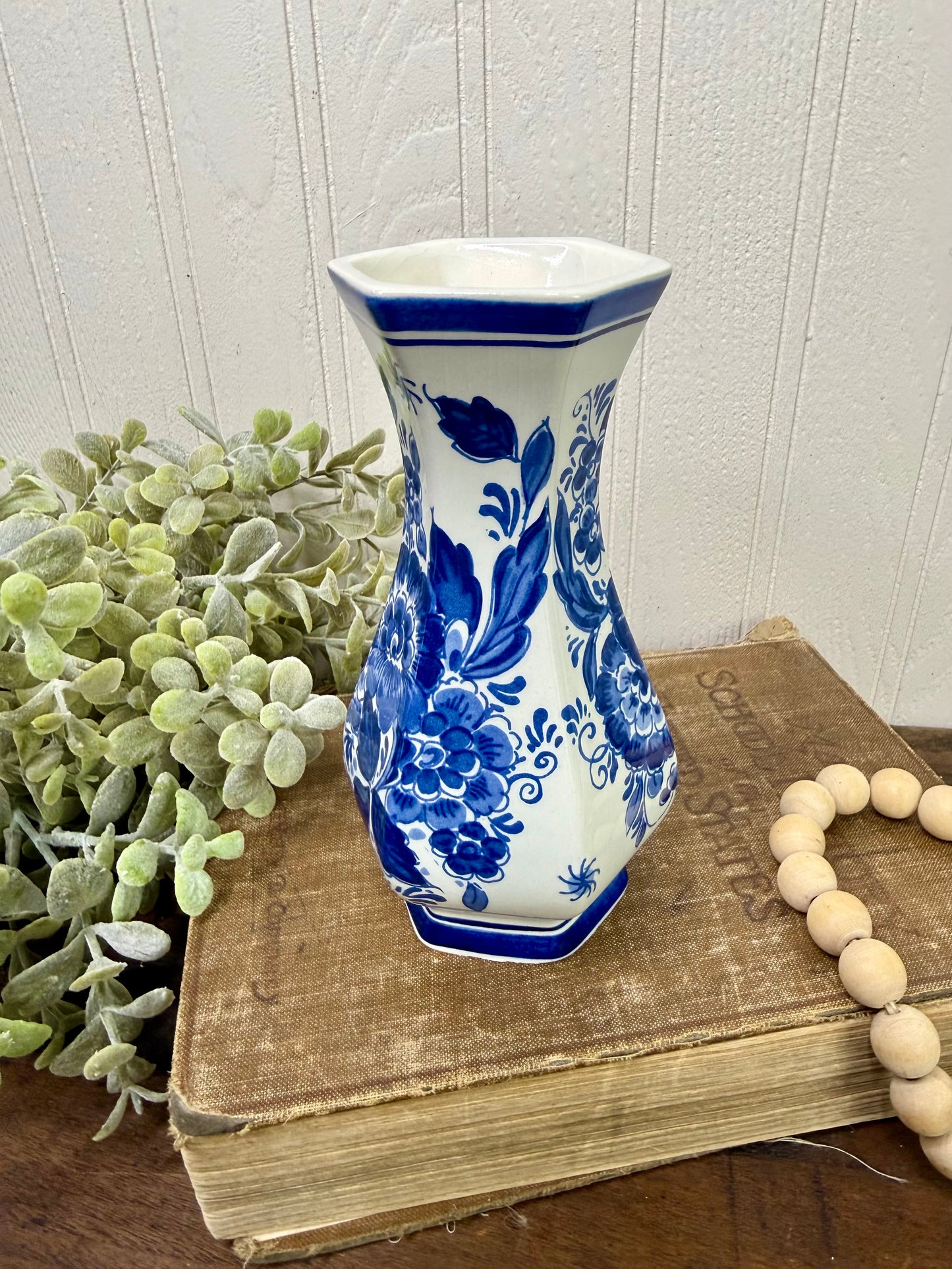 Vintage Astrid Gouda Delft-Style Porcelain Vase