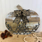 Handmade Chippy Barn Wood Pumpkin with Black Details