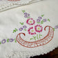 Vintage Hand Embroidered Pillowcase Set- Pink & Purple Florals