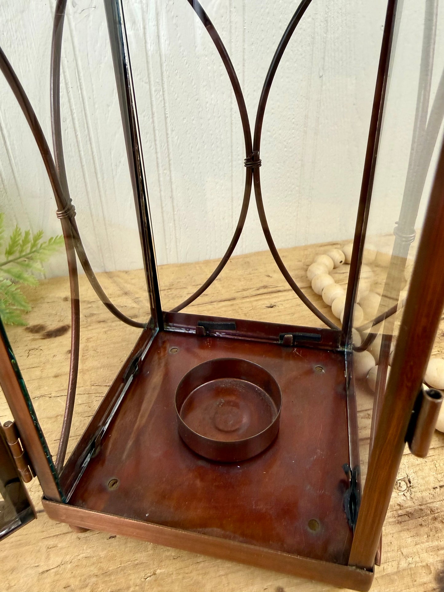 Copper Tea Light Candle Lantern