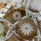 Vintage Cut Glass Serving Bowl with Etched Flowers