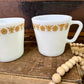 Vintage Pyrex Butterfly Gold Milk Glass Mug Set