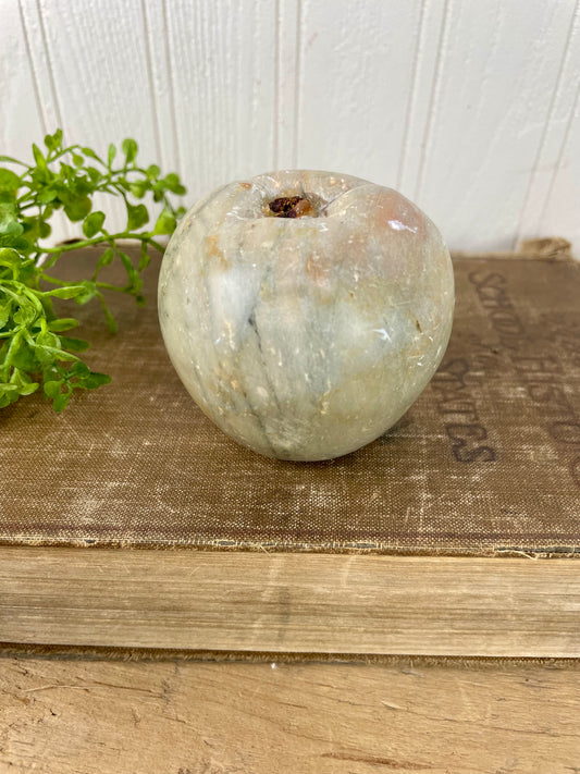 Vintage Carved Marble Apple Paperweight