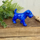Vintage Miniature Blue Dog Porcelain Figurine