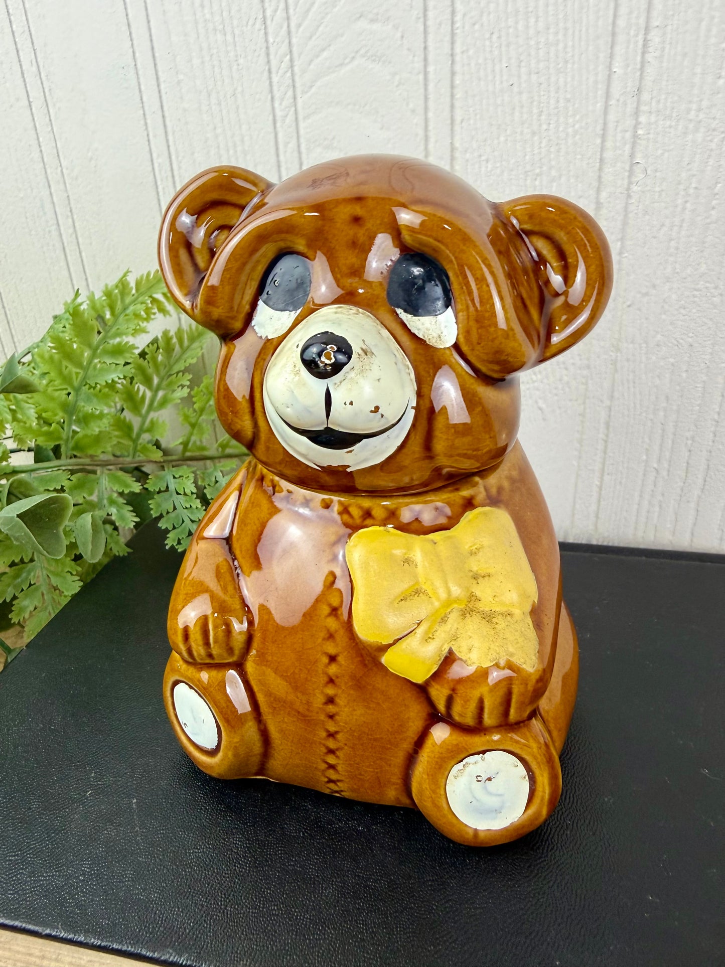 Vintage 1980’s Ceramic Bear Honey Pot with Dipper