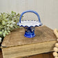 Vintage Delft Blue Hand Painted Porcelain Mini Basket