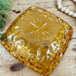 Vintage Hazel-Atlas Glass Starburst Patterned Amber Candy Dish