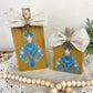 Handmade Yellow Boho Pumpkin Set with Blue Accents