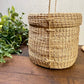 Vintage Hand Woven Hanging Basket with Lid