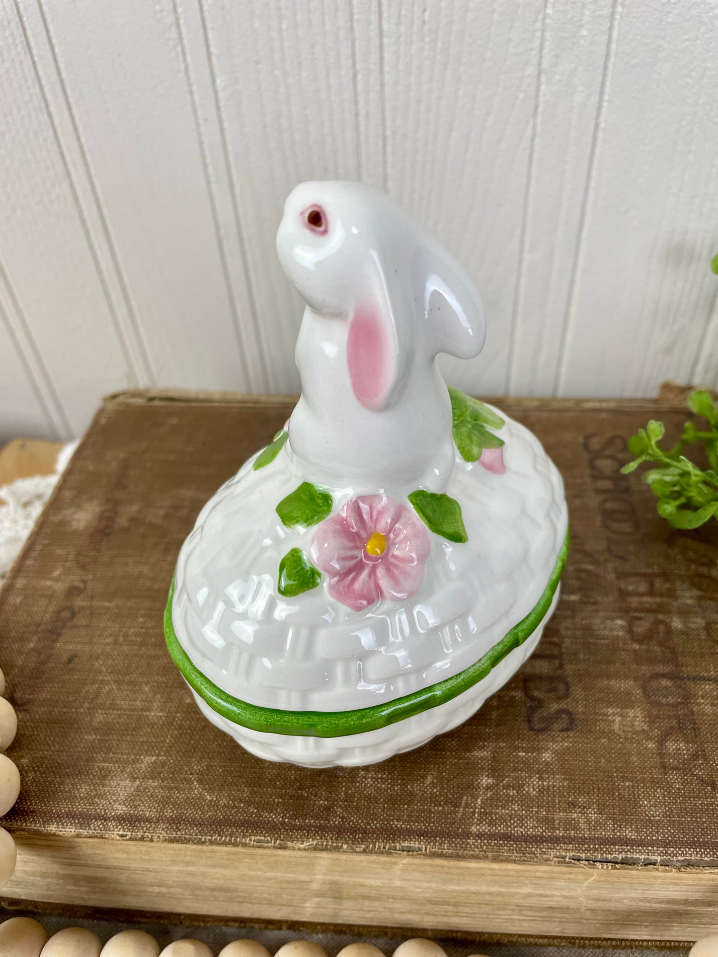 Vintage Avon Bunny Ceramic Trinket Box