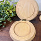 Vintage Wooden Hamburger Press with Roosters