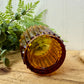 Vintage Indiana Glass Co. Striated Amber Candle Votive