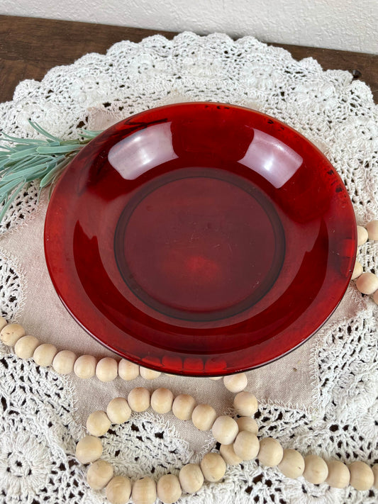 Vintage Anchor Hocking Ruby Red Soup Bowl