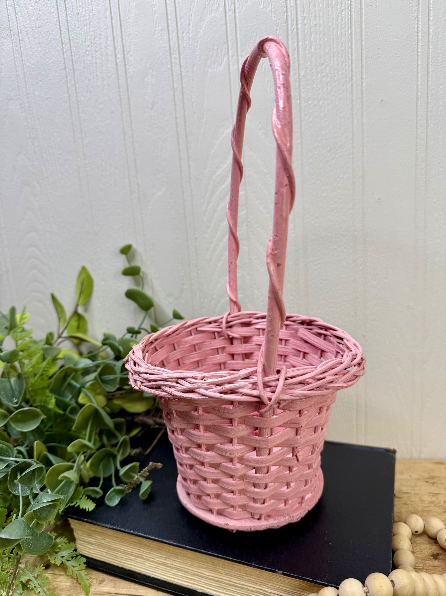 Vintage Pink Spring Basket