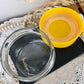 Vintage Glass Canister with Yellow Lid