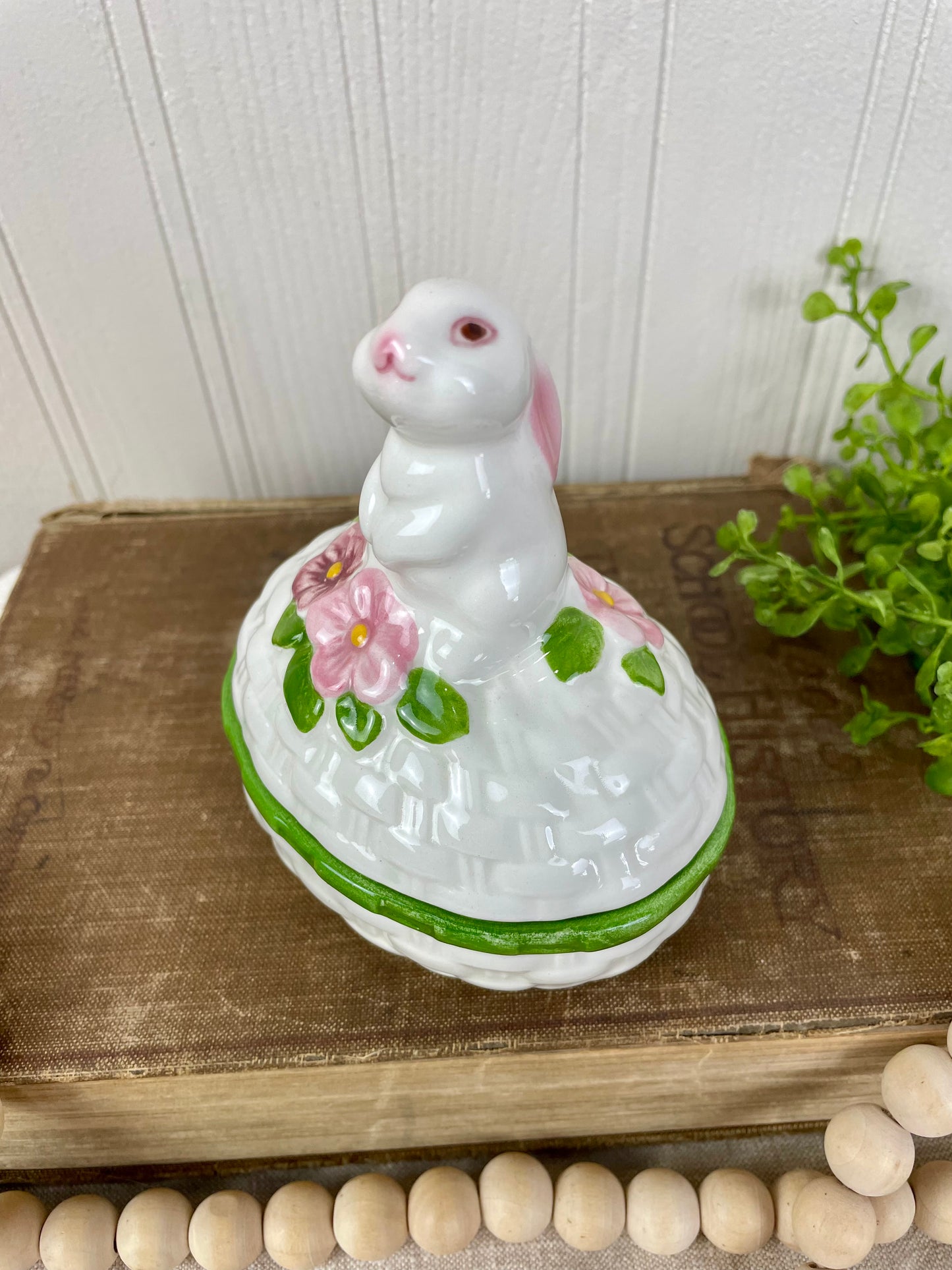 Vintage Avon Bunny Ceramic Trinket Box