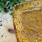 Vintage Hazel-Atlas Glass Starburst Patterned Amber Candy Dish