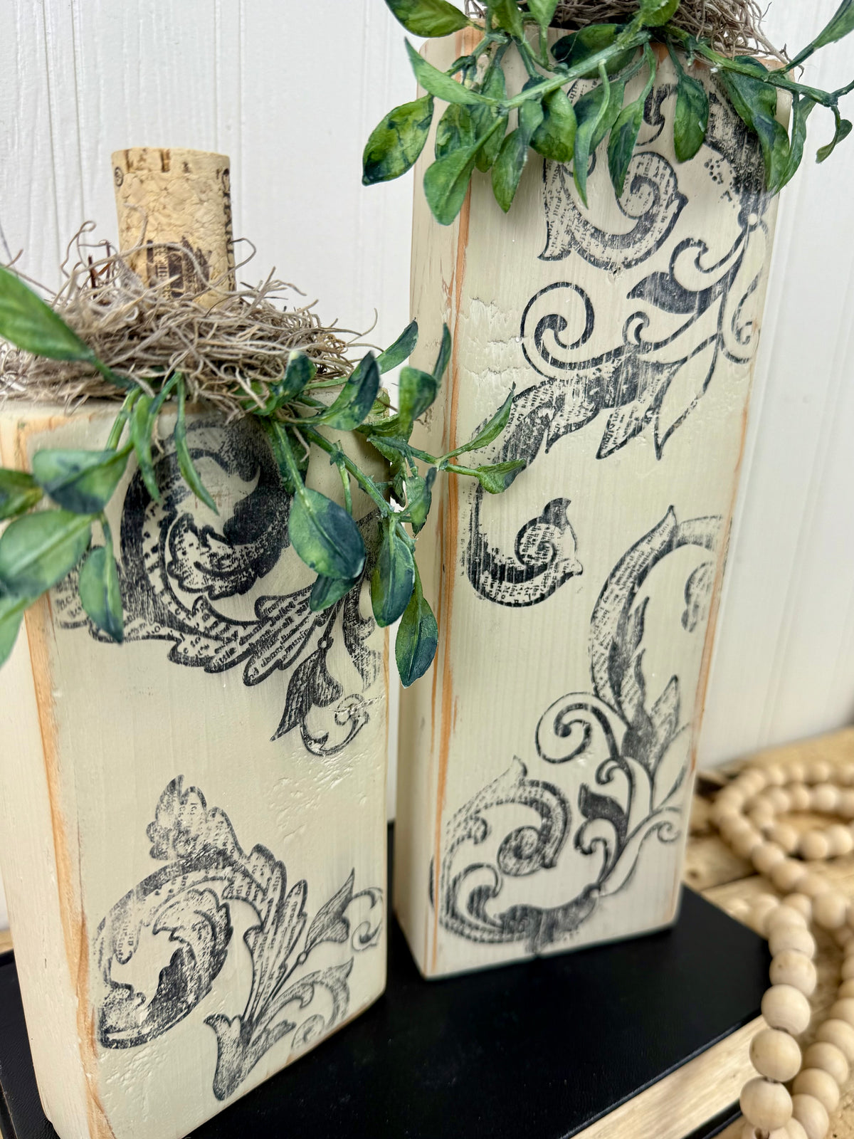 Handmade Stamped Beige Pumpkin Set