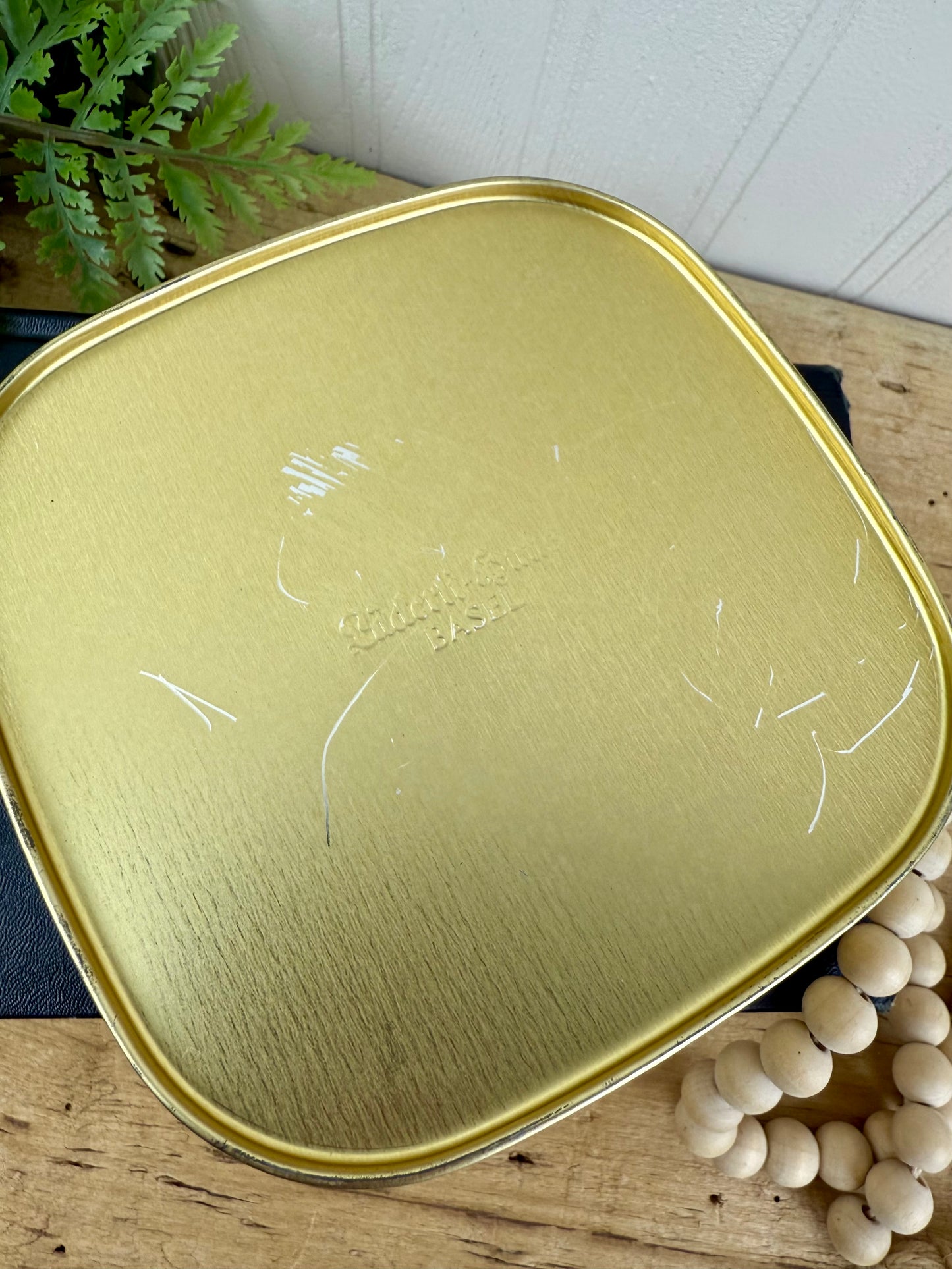 Vintage Folk Art Cookie Tin