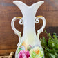 Vintage Porcelain Arnart Floral Double Handle Vase
