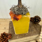 Handmade Reclaimed Wood Yellow Block Pumpkin