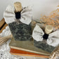Handmade Reclaimed Wood Small Green and Black Pumpkin Set