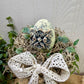 Handmade Rustic Bed Spring Nest with Yellow Egg with Gold Details