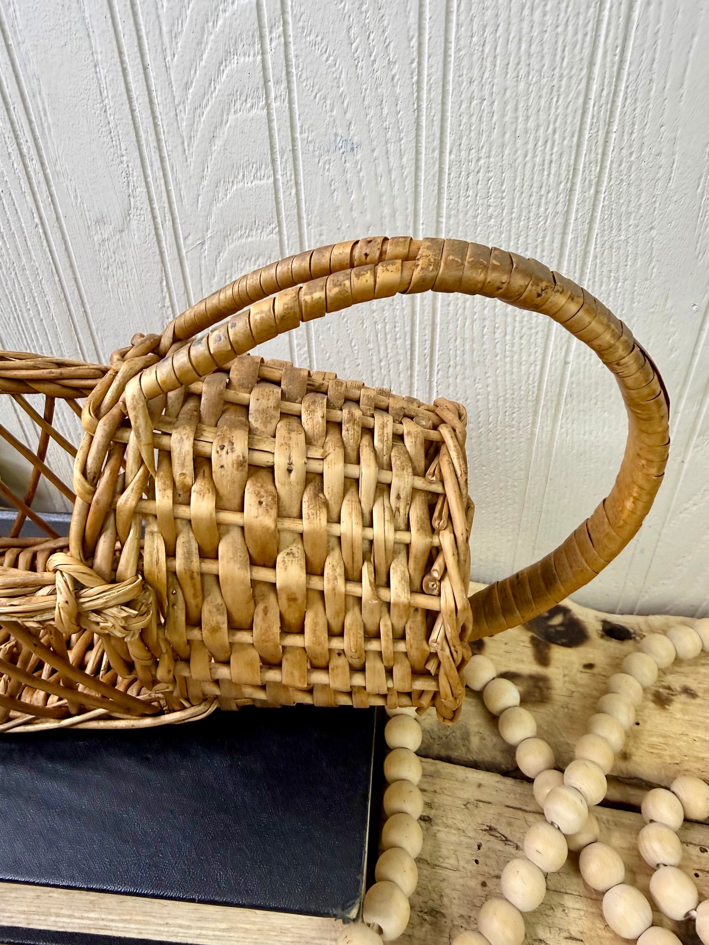 Vintage Wicker Wine Bottle Cradle