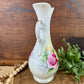 Vintage Porcelain Arnart Floral Double Handle Vase
