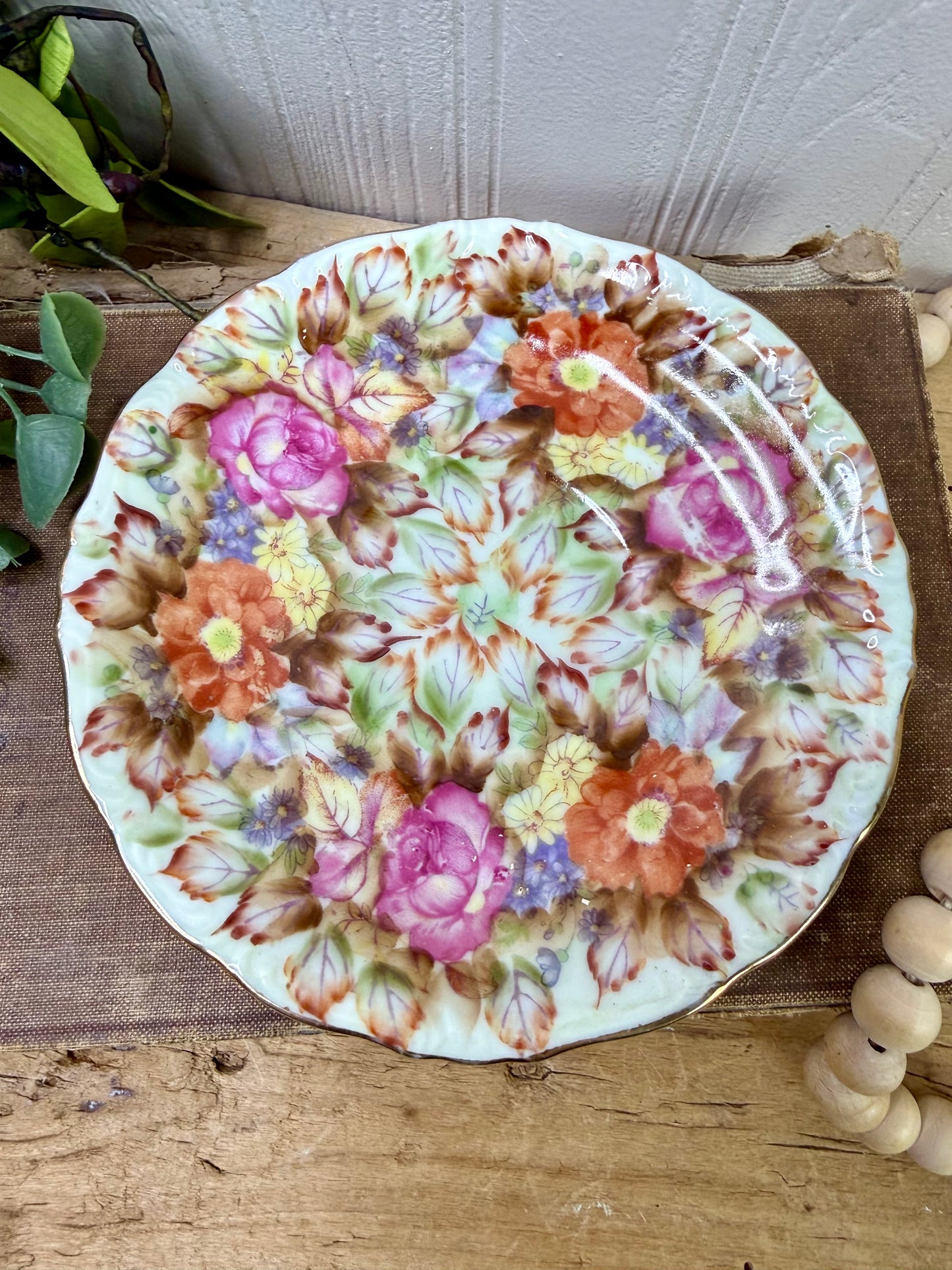 Vintage Norcrest Hand Painted Fine China Teacup & Saucer