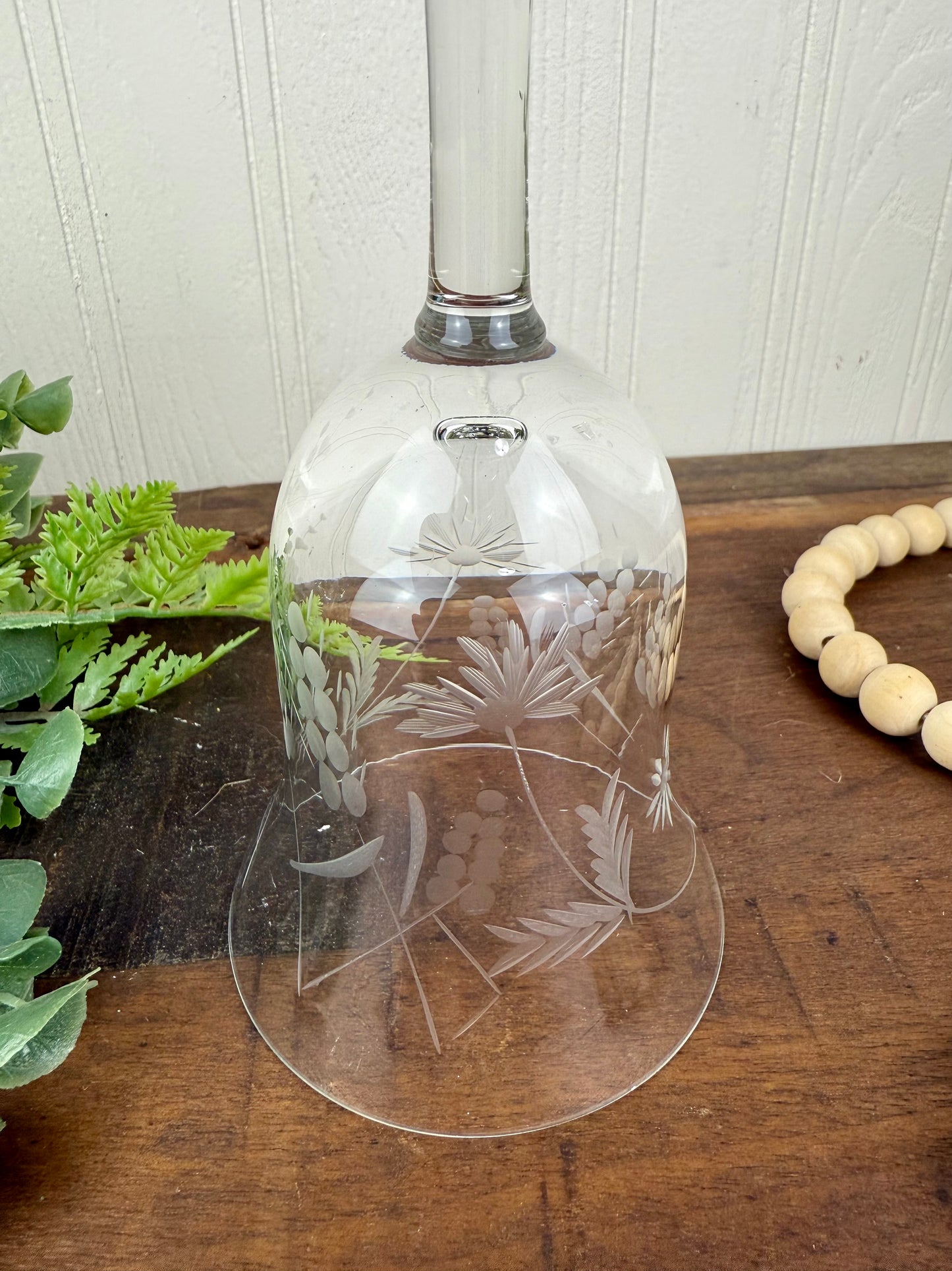 Vintage Mid-Century Princess House Etched Crystal Bell
