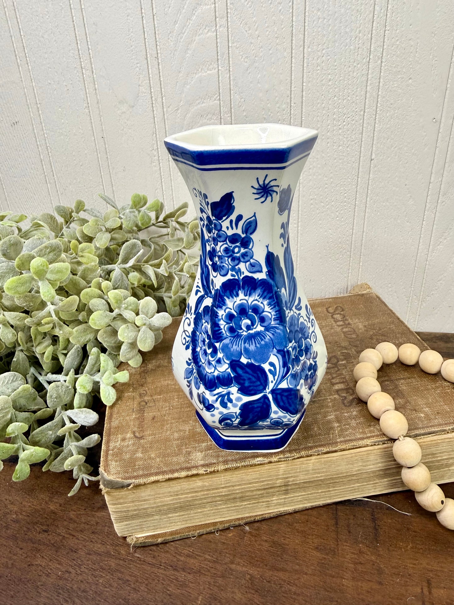 Vintage Astrid Gouda Delft-Style Porcelain Vase