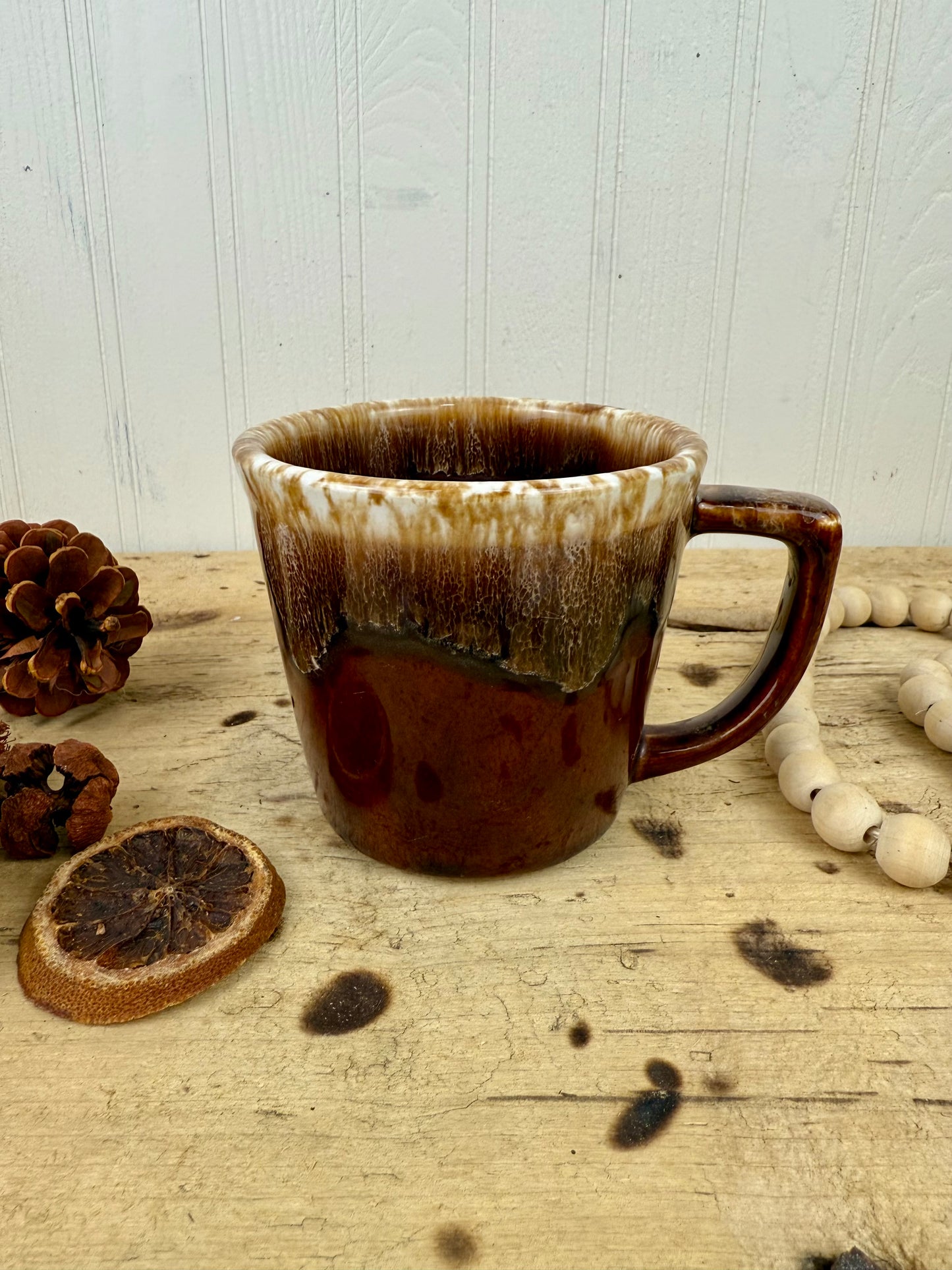 Vintage Kathy Kale Brown Drip Glaze Coffee Mug