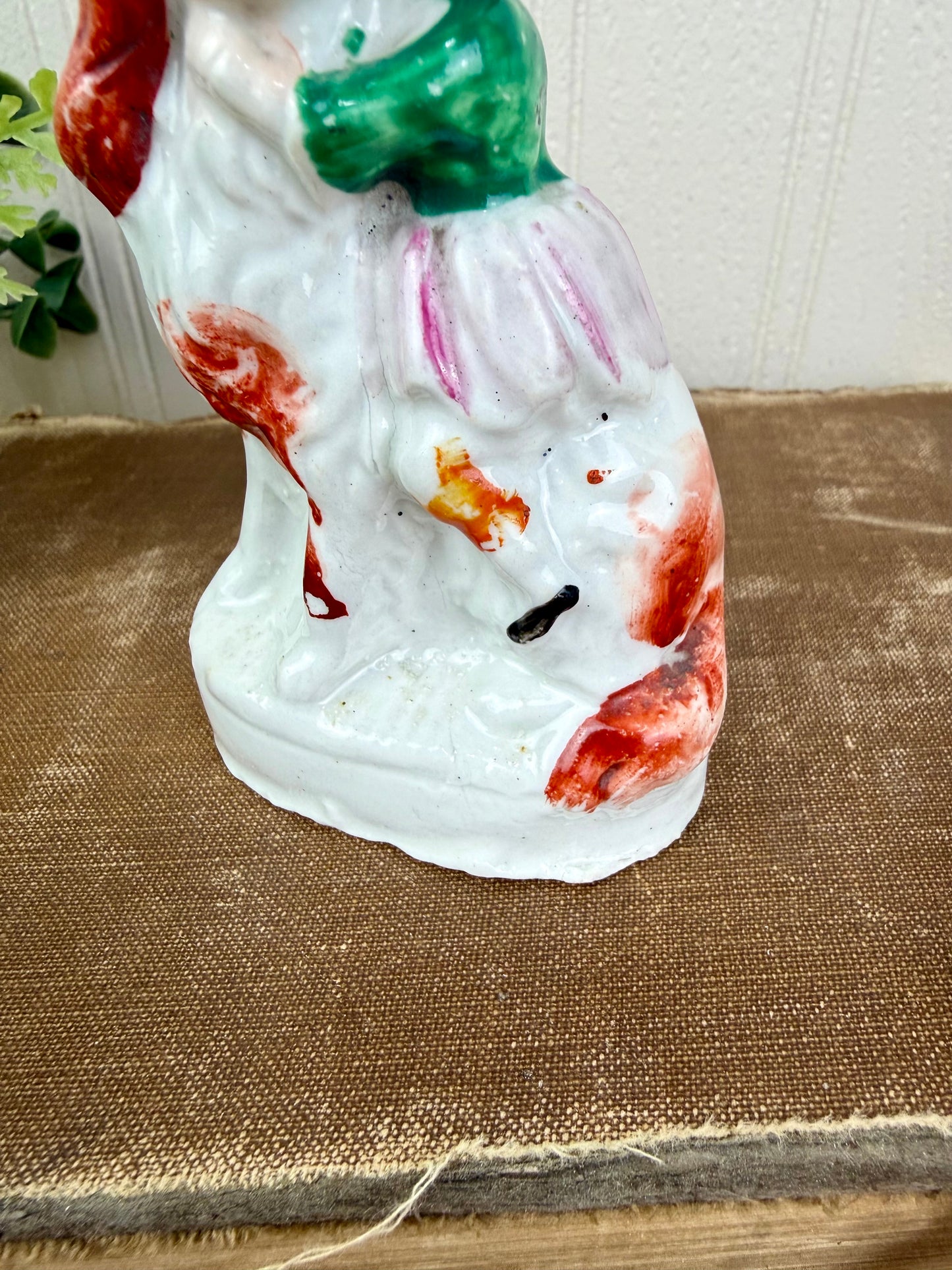 Rare Antique Staffordshire Victorian Spaniel & Child Figurine