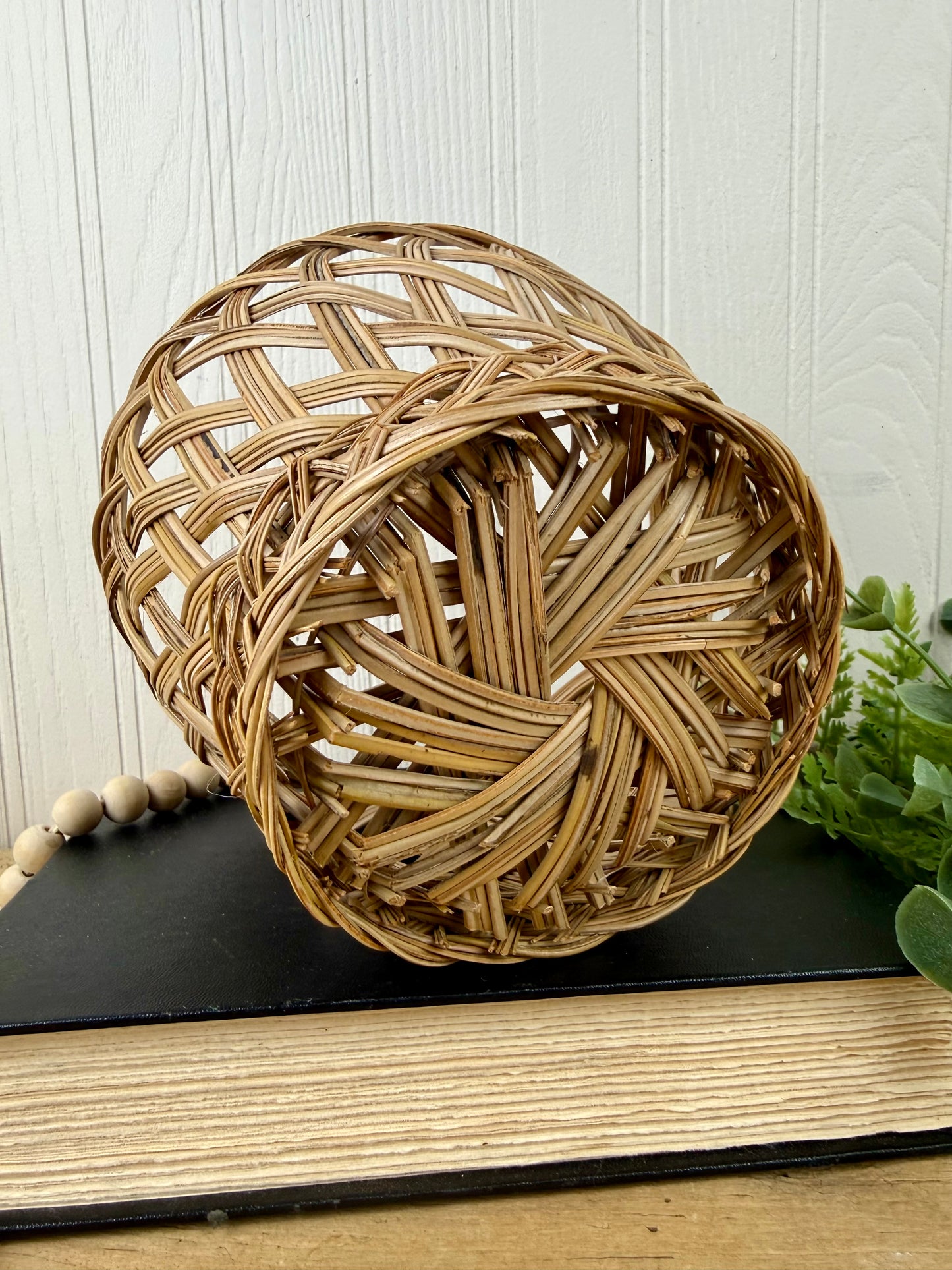 Vintage Open Weave Planter Basket