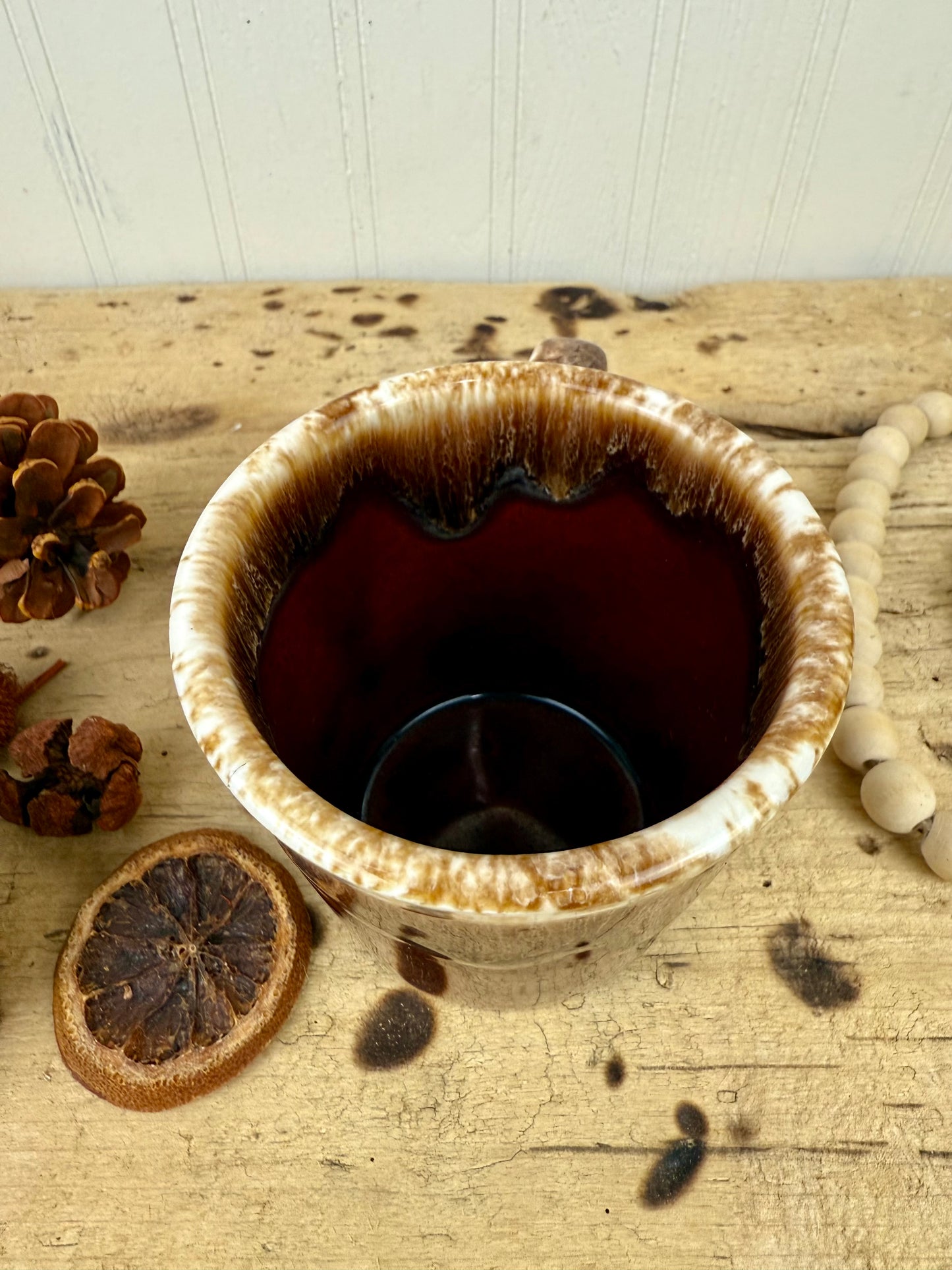 Vintage Kathy Kale Brown Drip Glaze Coffee Mug