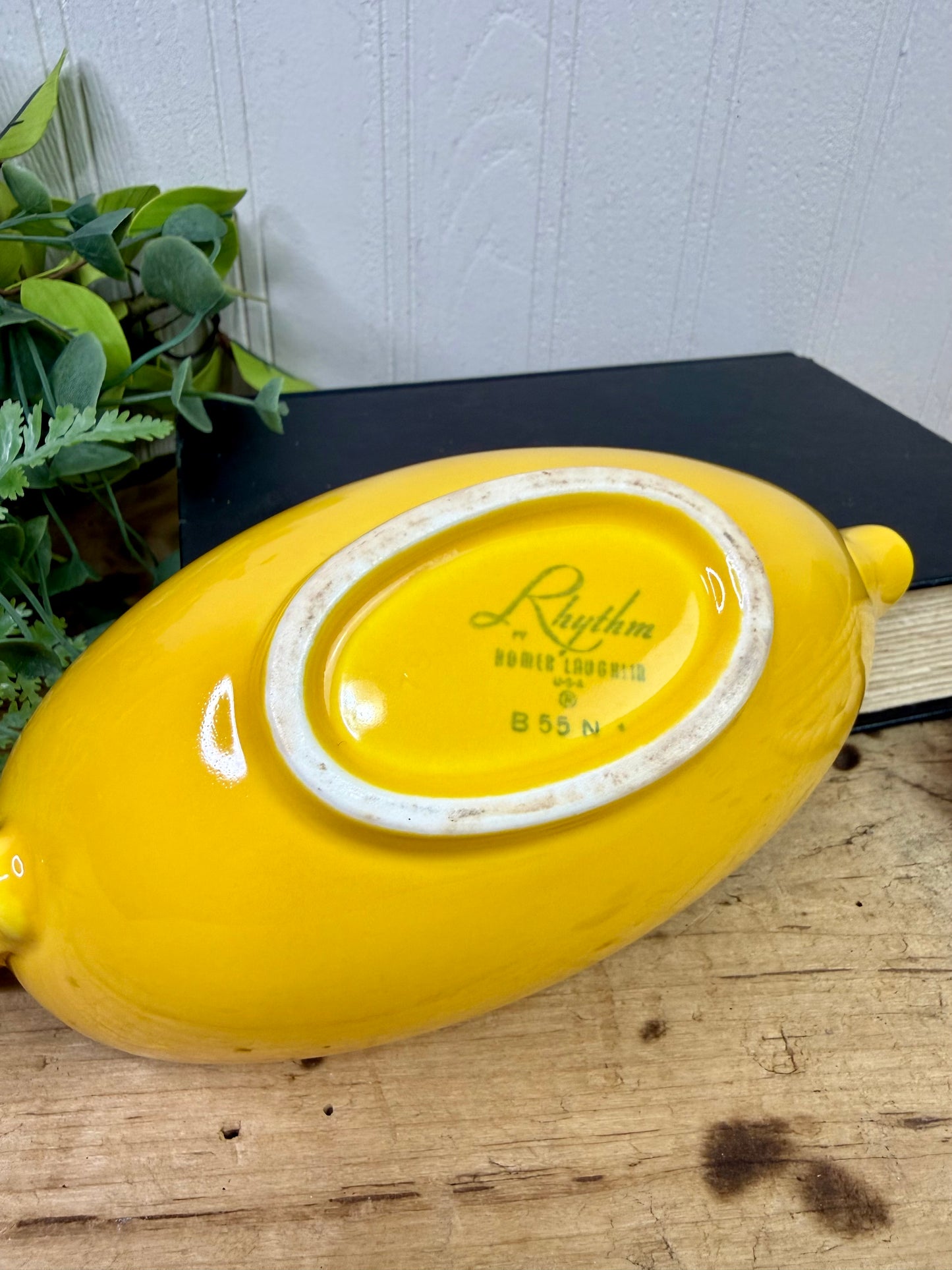 Vintage Homer Laughlin Rhythm Yellow Open Gravy Boat
