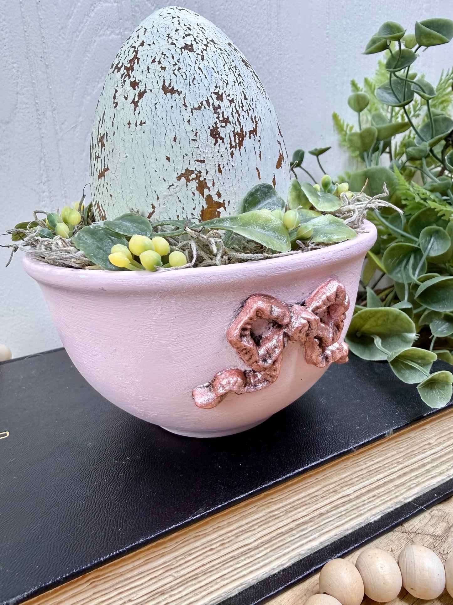 Handmade Upcycled Pink Egg Nest