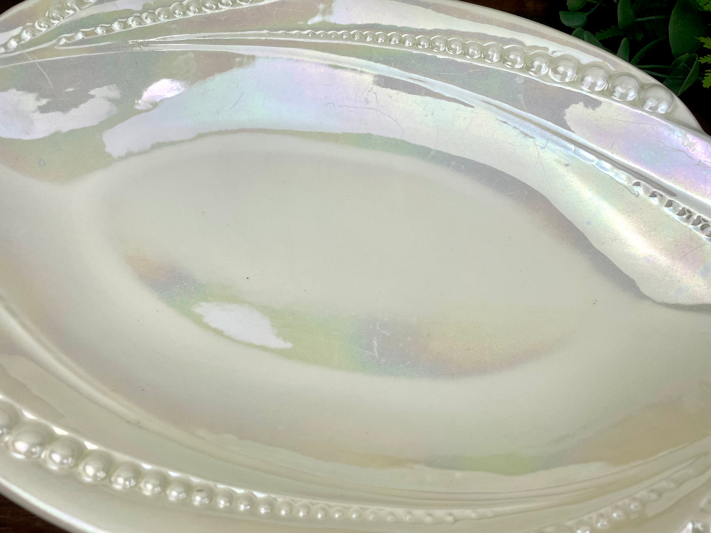 Vintage USA Pottery Pearlescent Platter