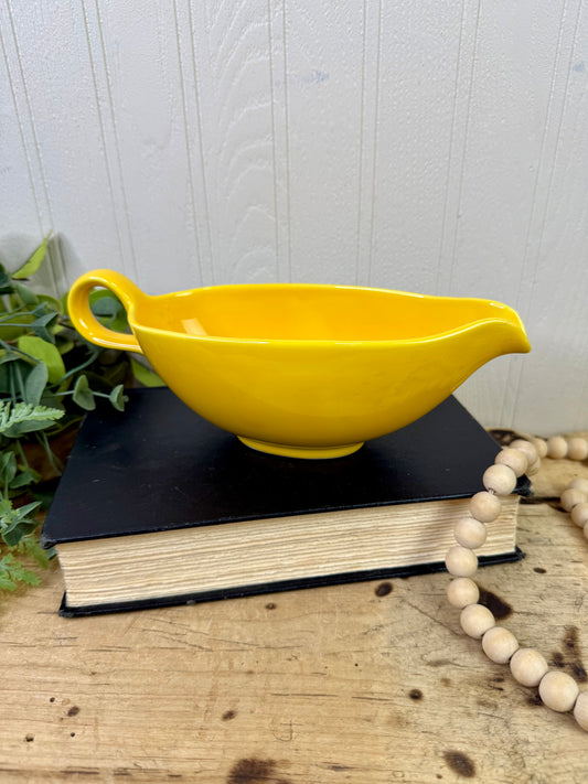 Vintage Homer Laughlin Rhythm Yellow Open Gravy Boat