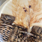 Vintage 1970’s Lucite Trivet with Dried Florals and Wicker Baskets