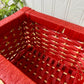 Vintage Rectangular Red Storage Basket