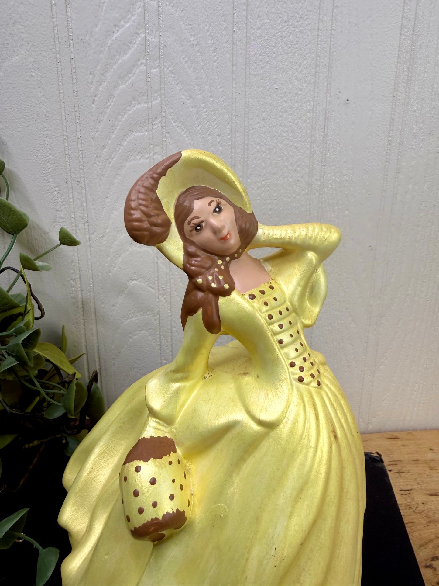 Vintage Chalkware Southern Belle Figurine