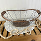 Vintage Chicken Wire & Wicker Storage Basket