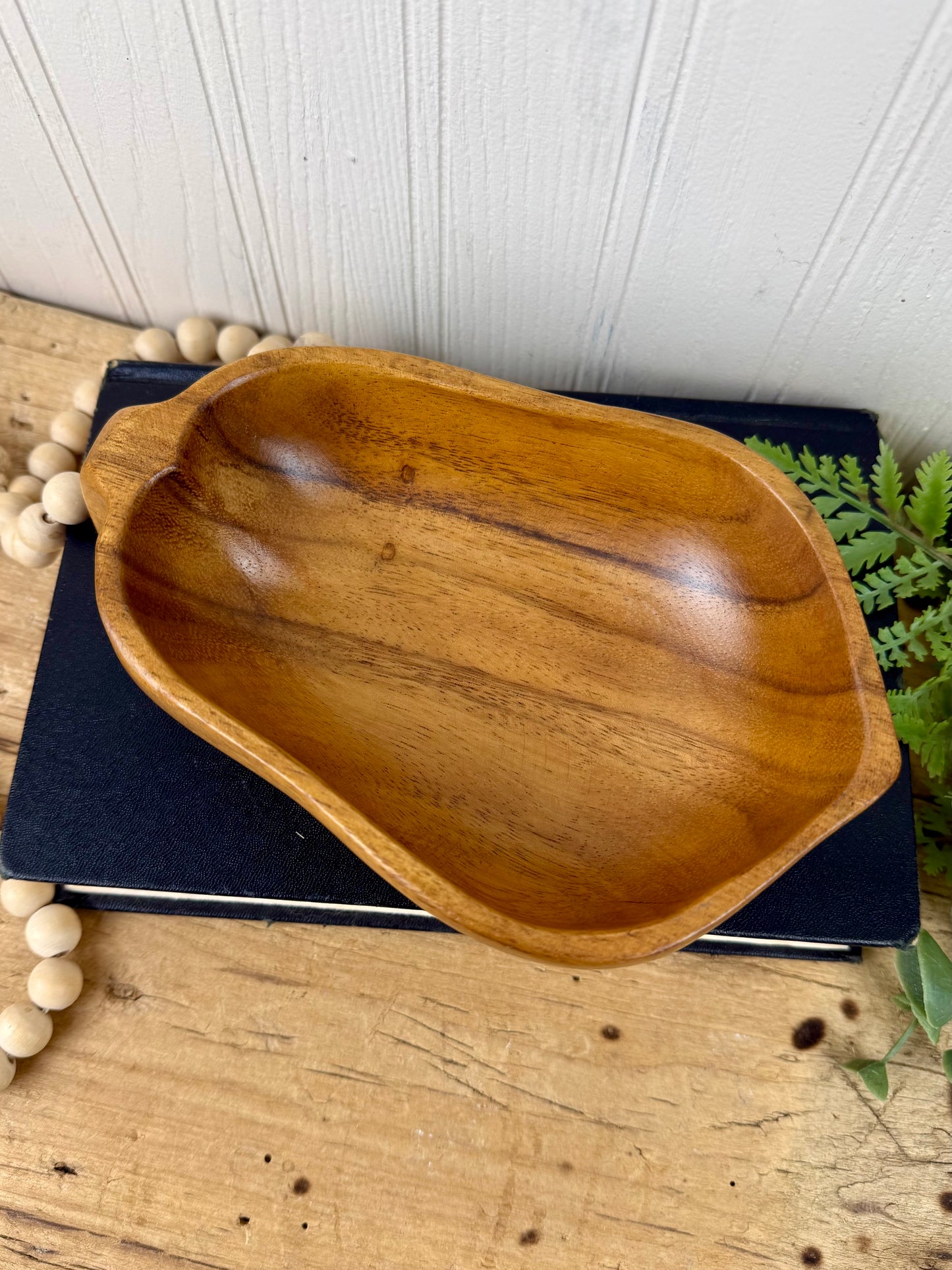 Vintage Mid-Century Monkey Pod Wood Bowl