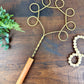 Antique Twisted Wire Rug Beater with Wooden Handle
