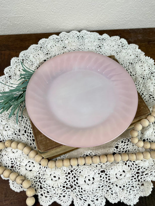 Vintage 1950’s Pink Swirl Patterned Fire King Salad Plate