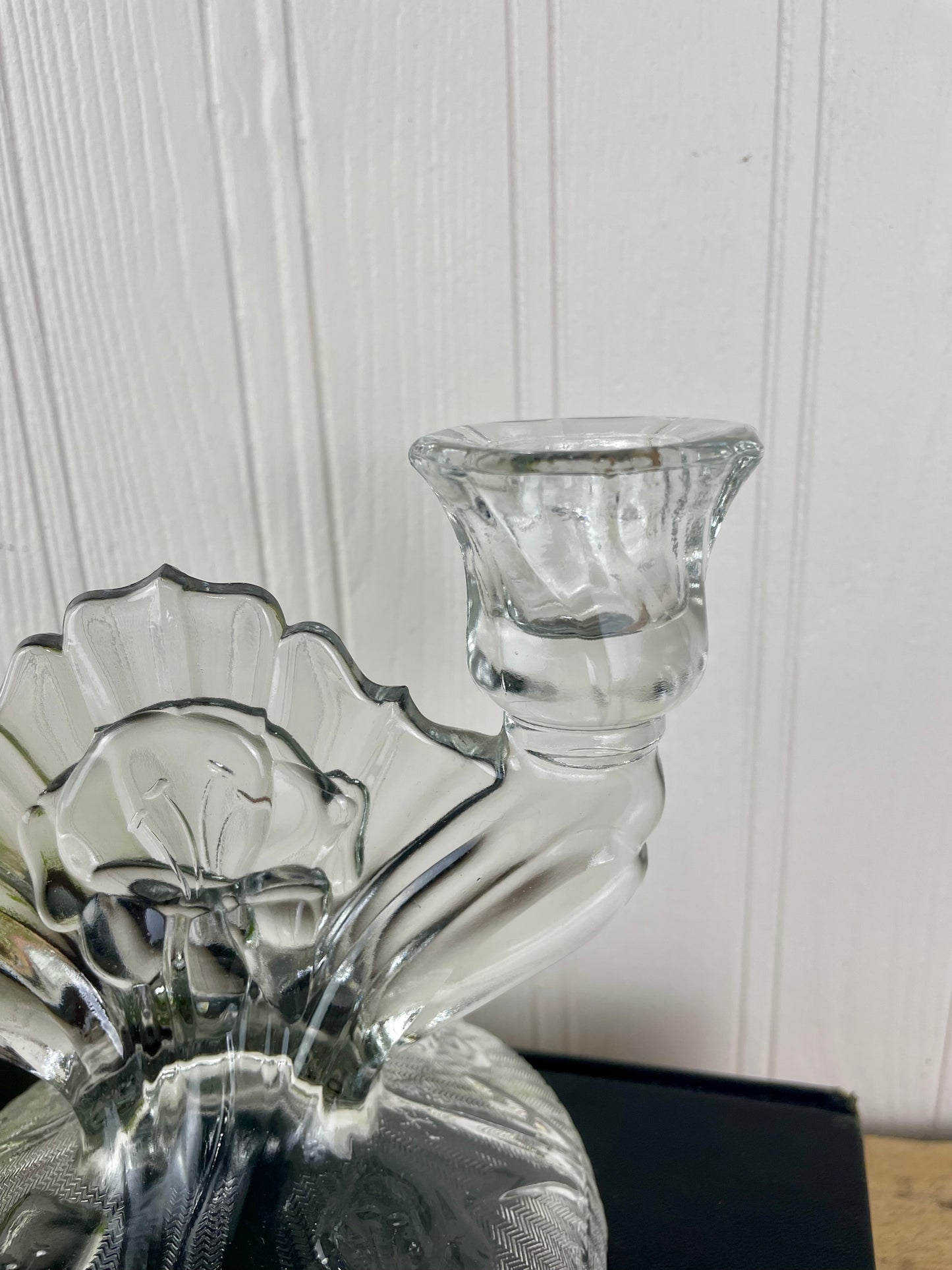 Vintage Jeanette Glass Co. Iris & Herringbone Double Candle Holder