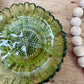 Vintage Indiana Glass Co. Avocado Green Sunflower Dip Bowl